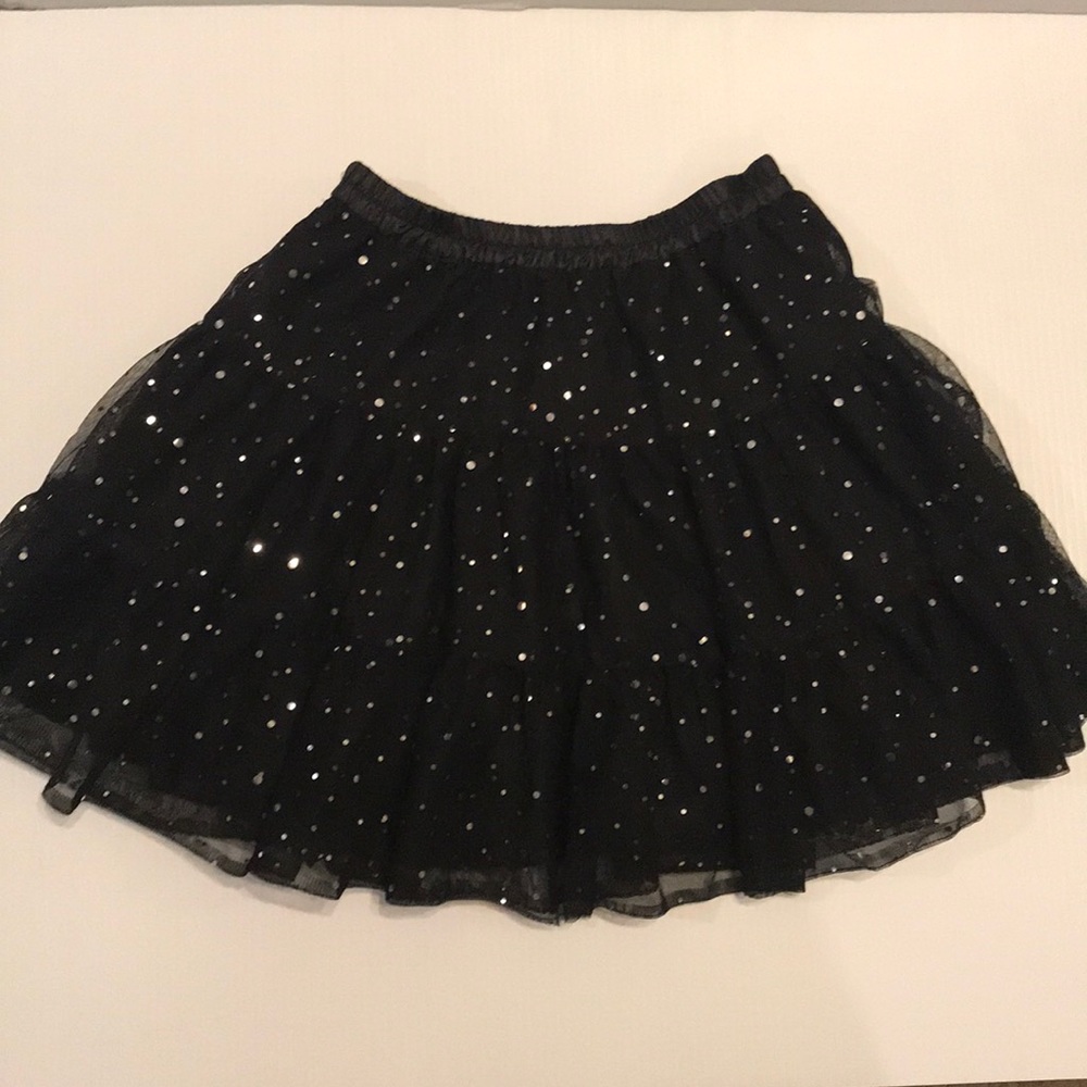 Black fully lined w/Sheer Material Silver sparkle